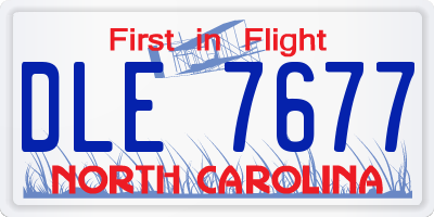 NC license plate DLE7677