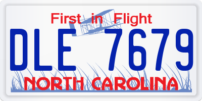 NC license plate DLE7679