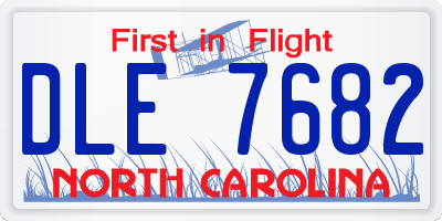 NC license plate DLE7682