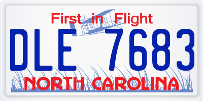 NC license plate DLE7683