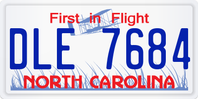 NC license plate DLE7684