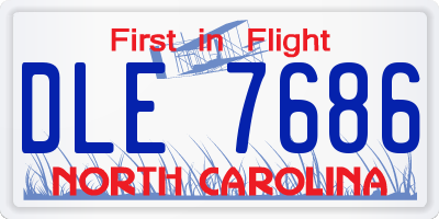 NC license plate DLE7686