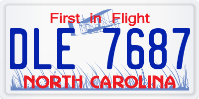 NC license plate DLE7687