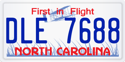 NC license plate DLE7688