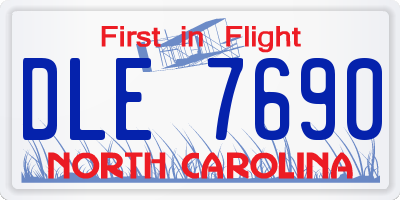 NC license plate DLE7690