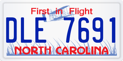 NC license plate DLE7691