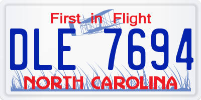NC license plate DLE7694
