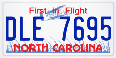 NC license plate DLE7695