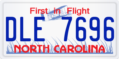 NC license plate DLE7696