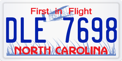 NC license plate DLE7698