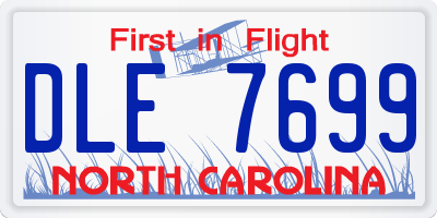 NC license plate DLE7699