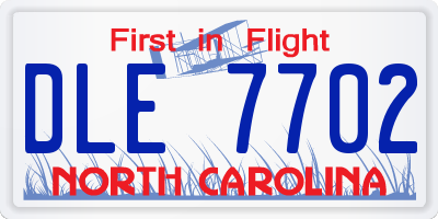NC license plate DLE7702