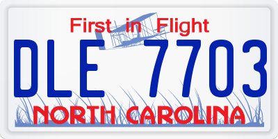 NC license plate DLE7703