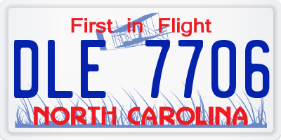 NC license plate DLE7706