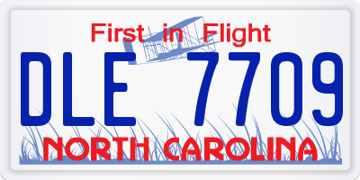 NC license plate DLE7709