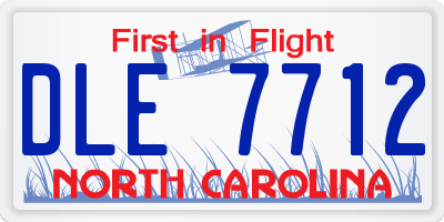 NC license plate DLE7712