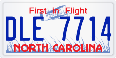 NC license plate DLE7714