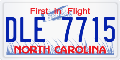 NC license plate DLE7715