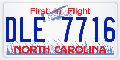 NC license plate DLE7716