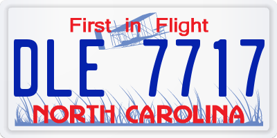 NC license plate DLE7717