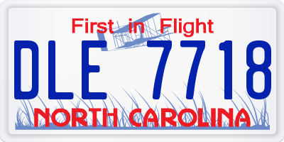 NC license plate DLE7718