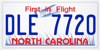 NC license plate DLE7720