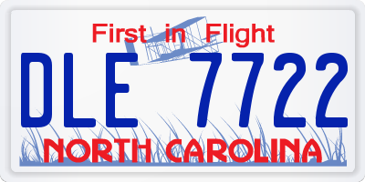 NC license plate DLE7722