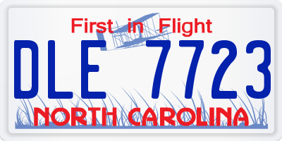 NC license plate DLE7723