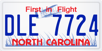 NC license plate DLE7724