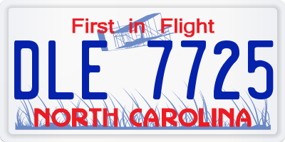 NC license plate DLE7725