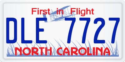 NC license plate DLE7727