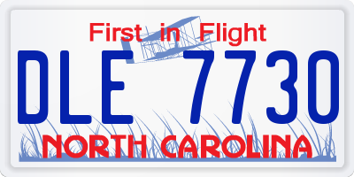 NC license plate DLE7730