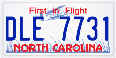 NC license plate DLE7731