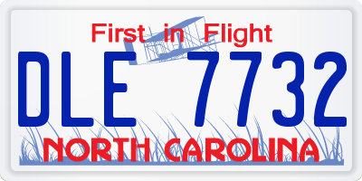 NC license plate DLE7732