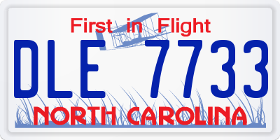 NC license plate DLE7733