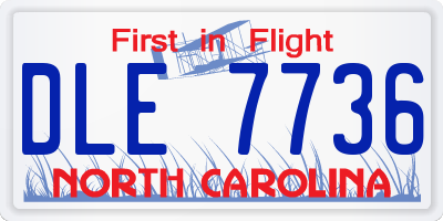 NC license plate DLE7736