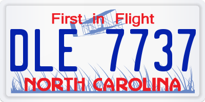 NC license plate DLE7737