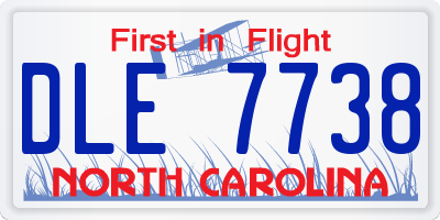 NC license plate DLE7738