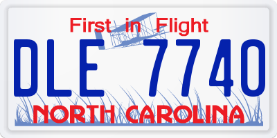 NC license plate DLE7740