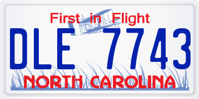 NC license plate DLE7743