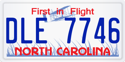 NC license plate DLE7746