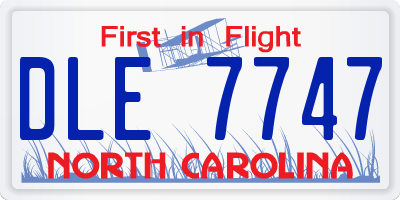 NC license plate DLE7747
