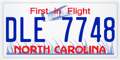NC license plate DLE7748