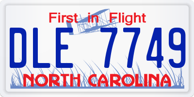 NC license plate DLE7749