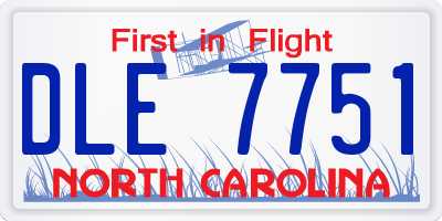 NC license plate DLE7751
