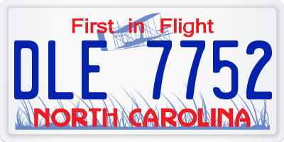 NC license plate DLE7752