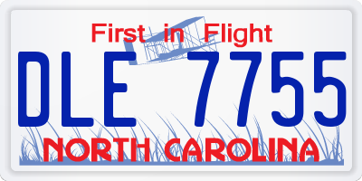 NC license plate DLE7755