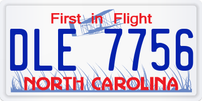 NC license plate DLE7756