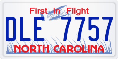 NC license plate DLE7757