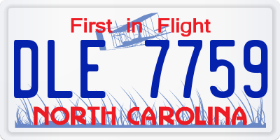 NC license plate DLE7759